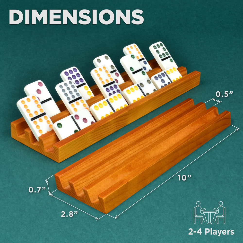 Timeless design Queensell domino holders enhance family game nights with a classic wooden look.