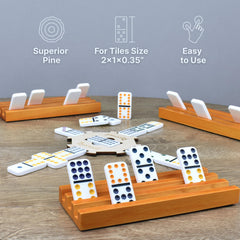 Queensell domino holders four-pack ideal for Mexican Train gatherings.