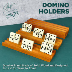 Queensell domino holders with soft felt bottom protect surfaces and reduce noise during play.