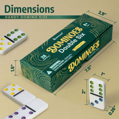 Queensell dominoes with 2-inch tiles for comfortable handling in group games
