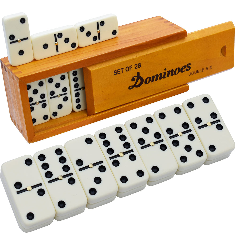 Queensell domino tiles double six set for classic gameplay, perfect for family game night.