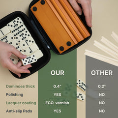 Queensell travel case in compact design for on-the-go domino play