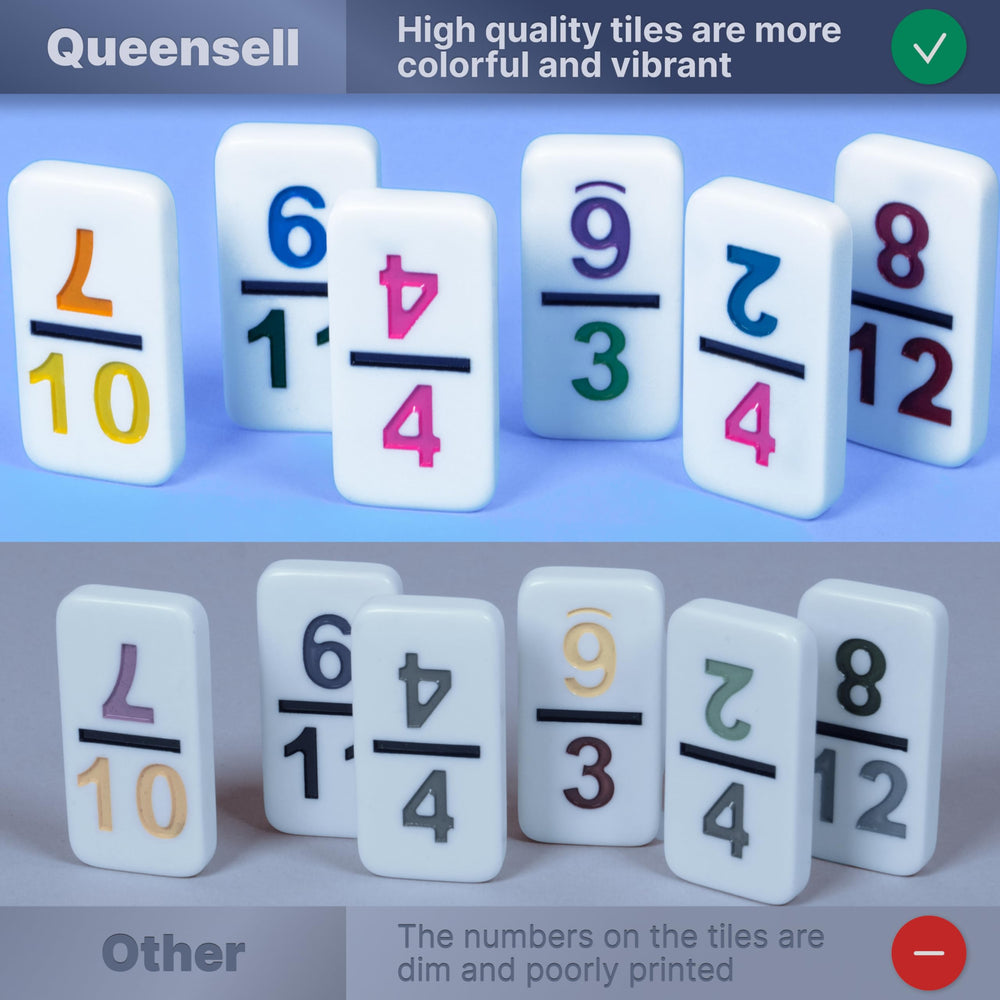 Queensell double-15 tiles for classic gameplay.