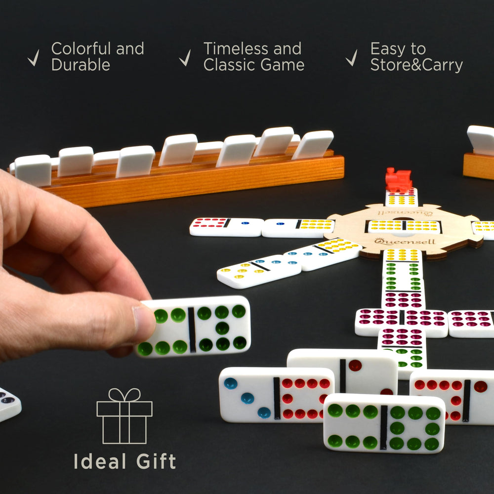 A family game night scene featuring Queensell dominoes for shared fun and bonding.