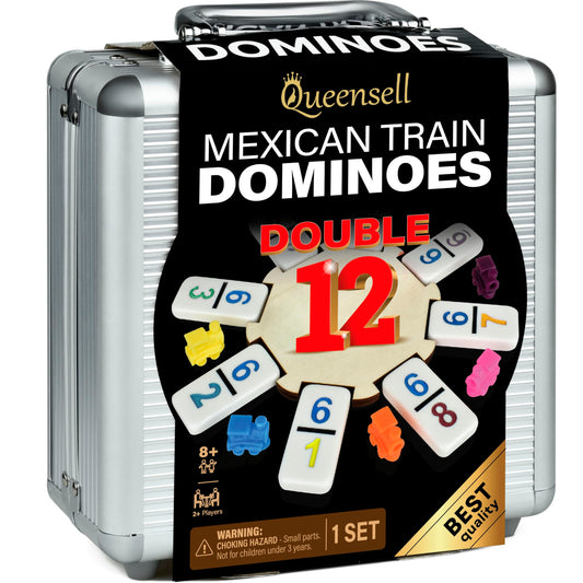 Queensell Mexican Train dominoes 91 tiles provide clear, engaging gameplay for all ages