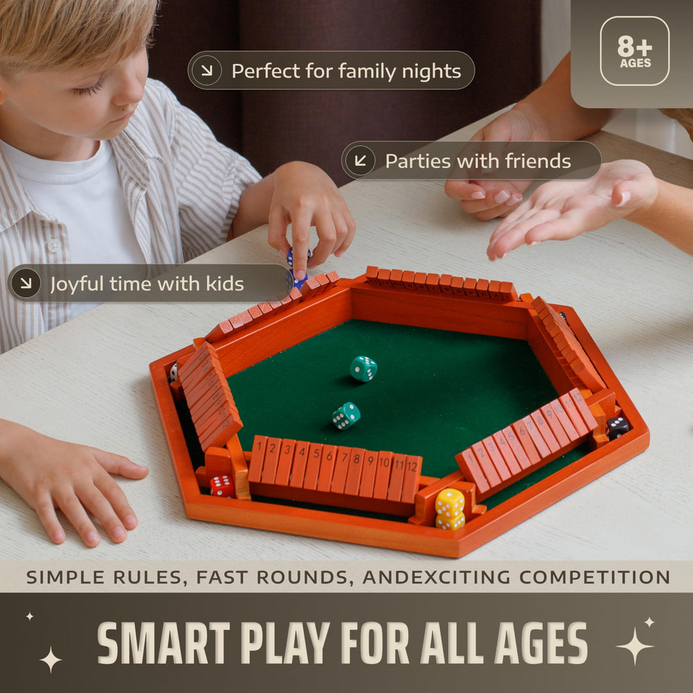 Queensell Shut The Box all-in-one set includes dice and bag.