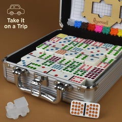 Queensell wooden hub center keeps trains organized during play.