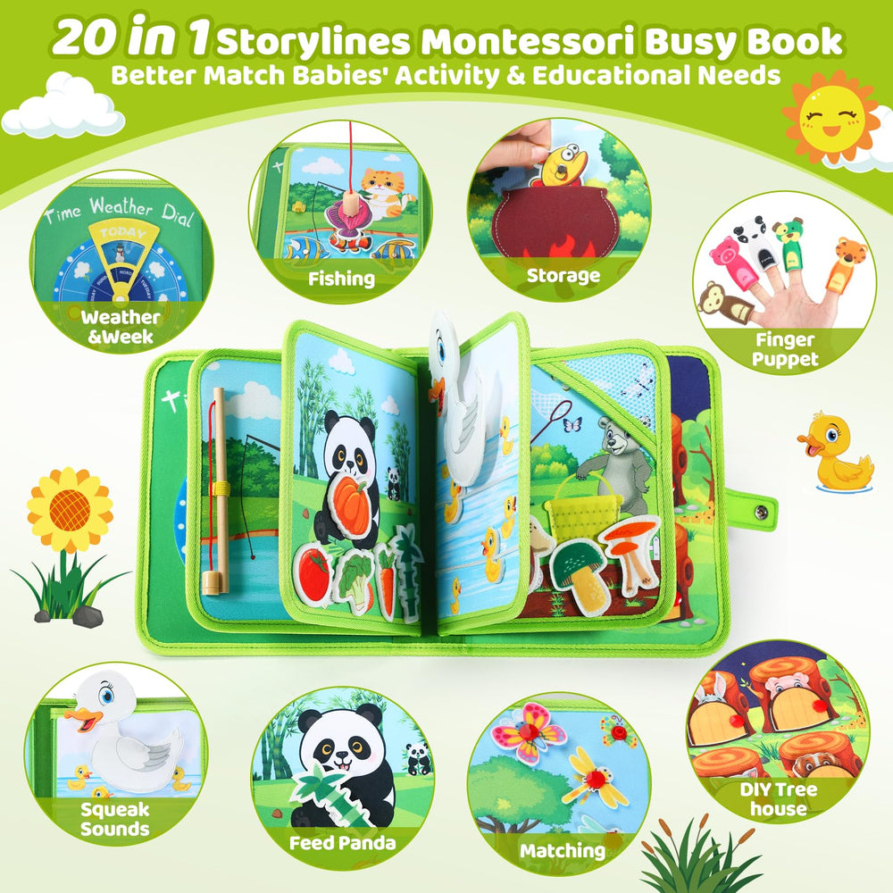 Quiet Flower Busy Book travel-friendly design keeps toddlers engaged during planes and cars.