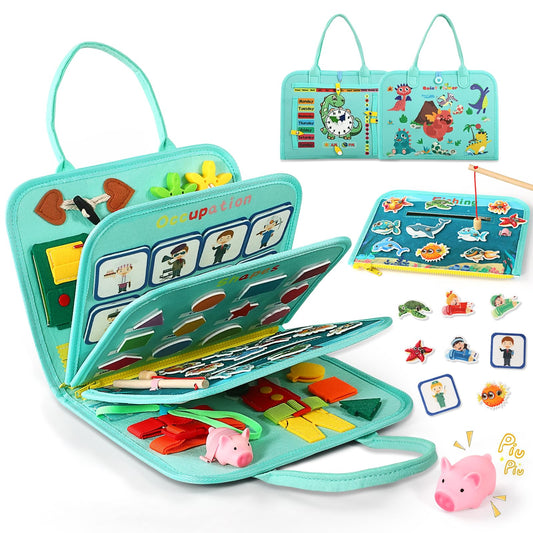 Quiet Flower Busy Board main view for versatile Montessori-inspired learning on the go