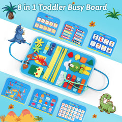 Quiet Flower Busy Board 8-in-1 learning panel enhances fine motor skills.