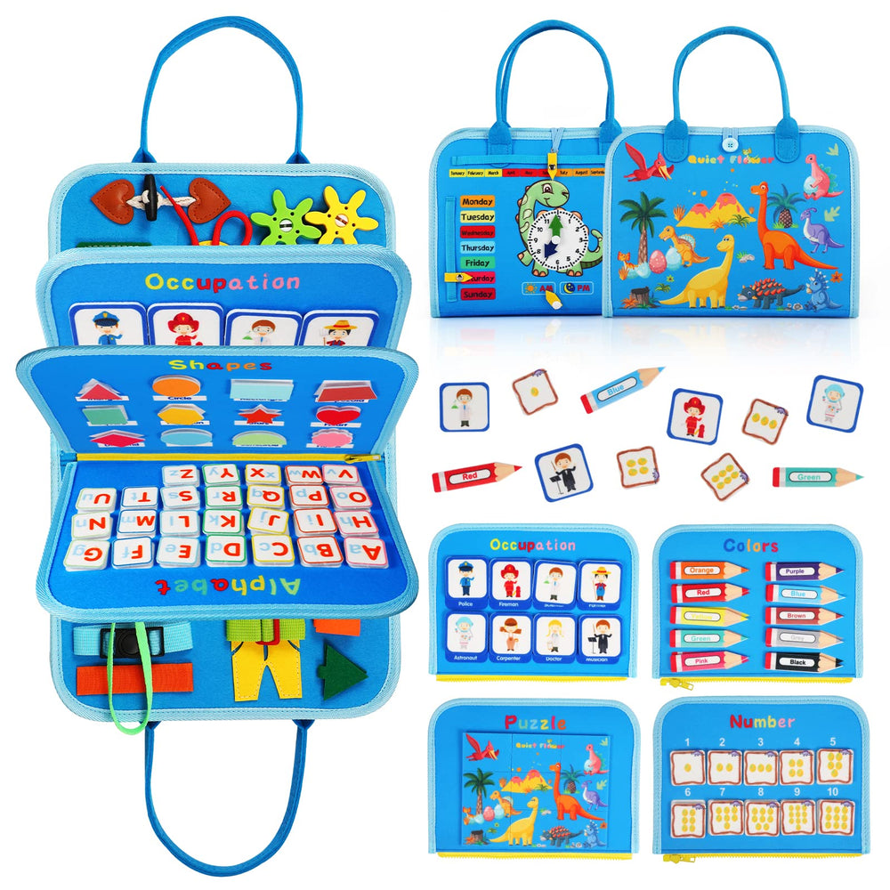 Quiet Flower Toddler Busy Board front view supports independent play and skill development.
