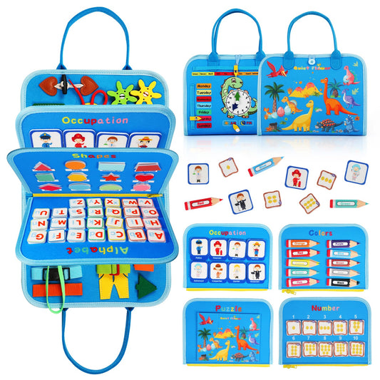Quiet Flower Toddler Busy Board front view supports independent play and skill development.