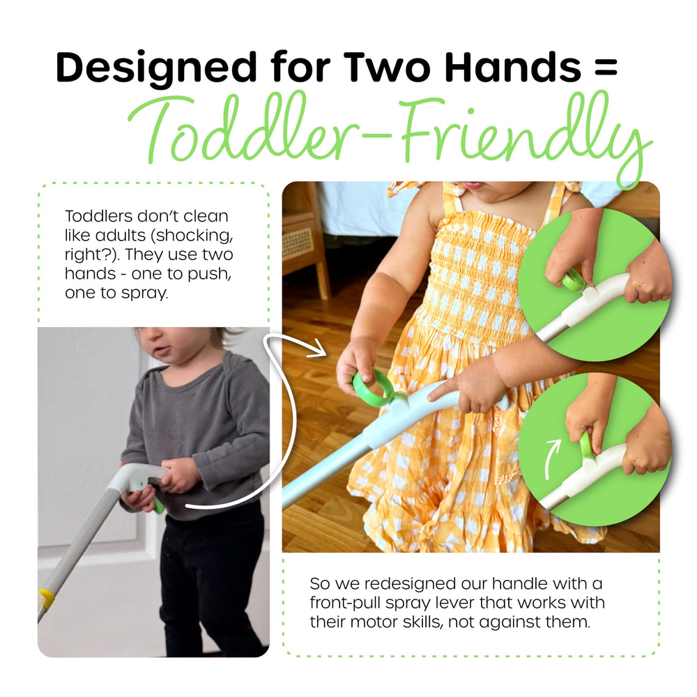 Quiggly toddler spray mop washable pad offers reusable cleaning