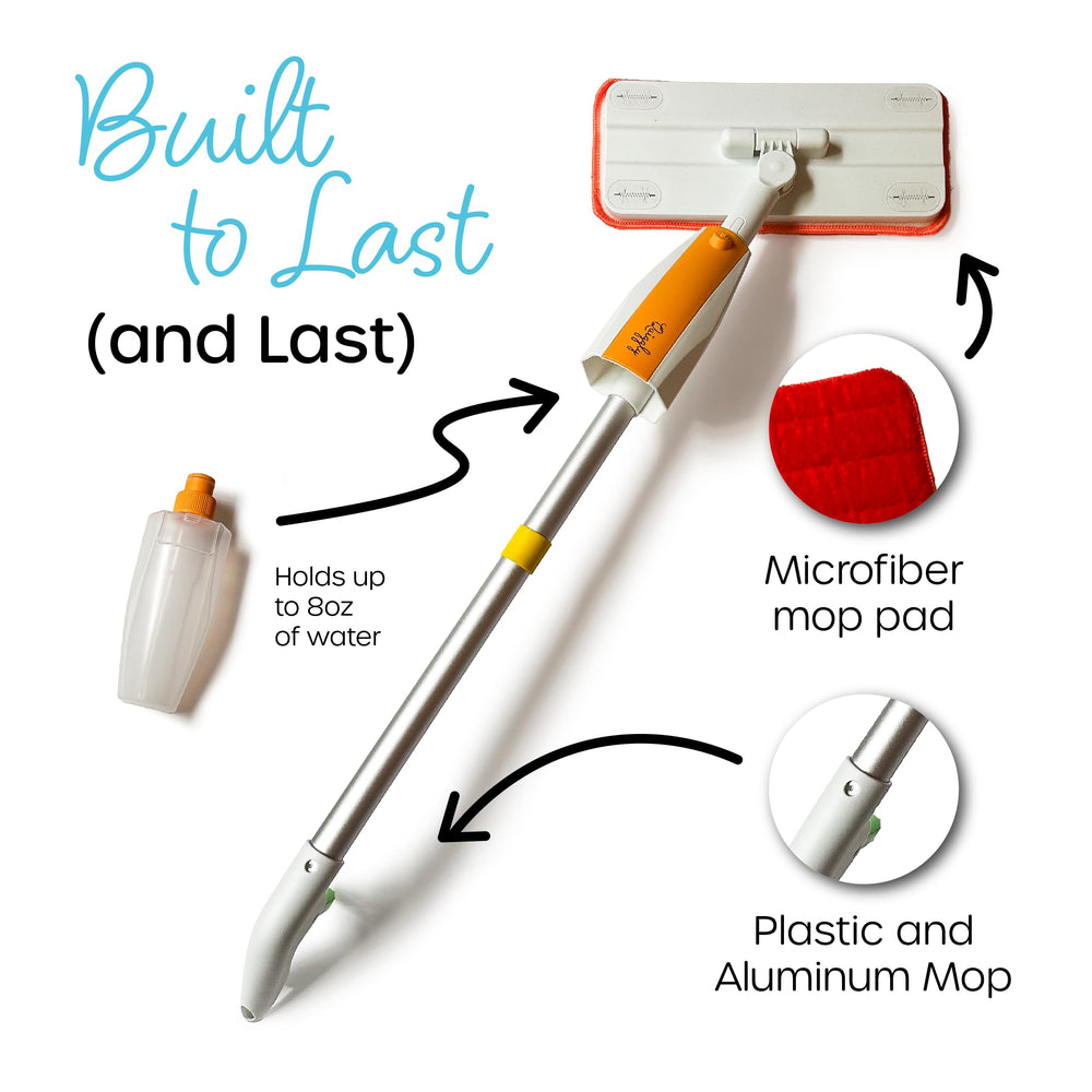 Quiggly Toy Spray Mop uses child-safe materials for safe, mindful play.