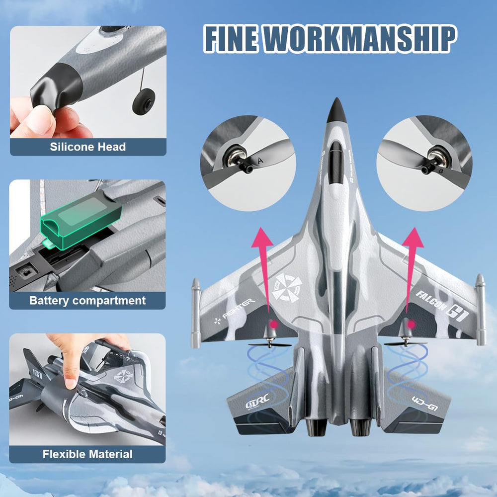 QuirkyGlee F-22 stealth-raptor dual batteries extend flying time