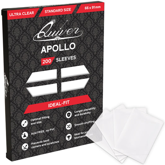 Quiver Time Apollo sleeves in pack protect cards from scratches.
