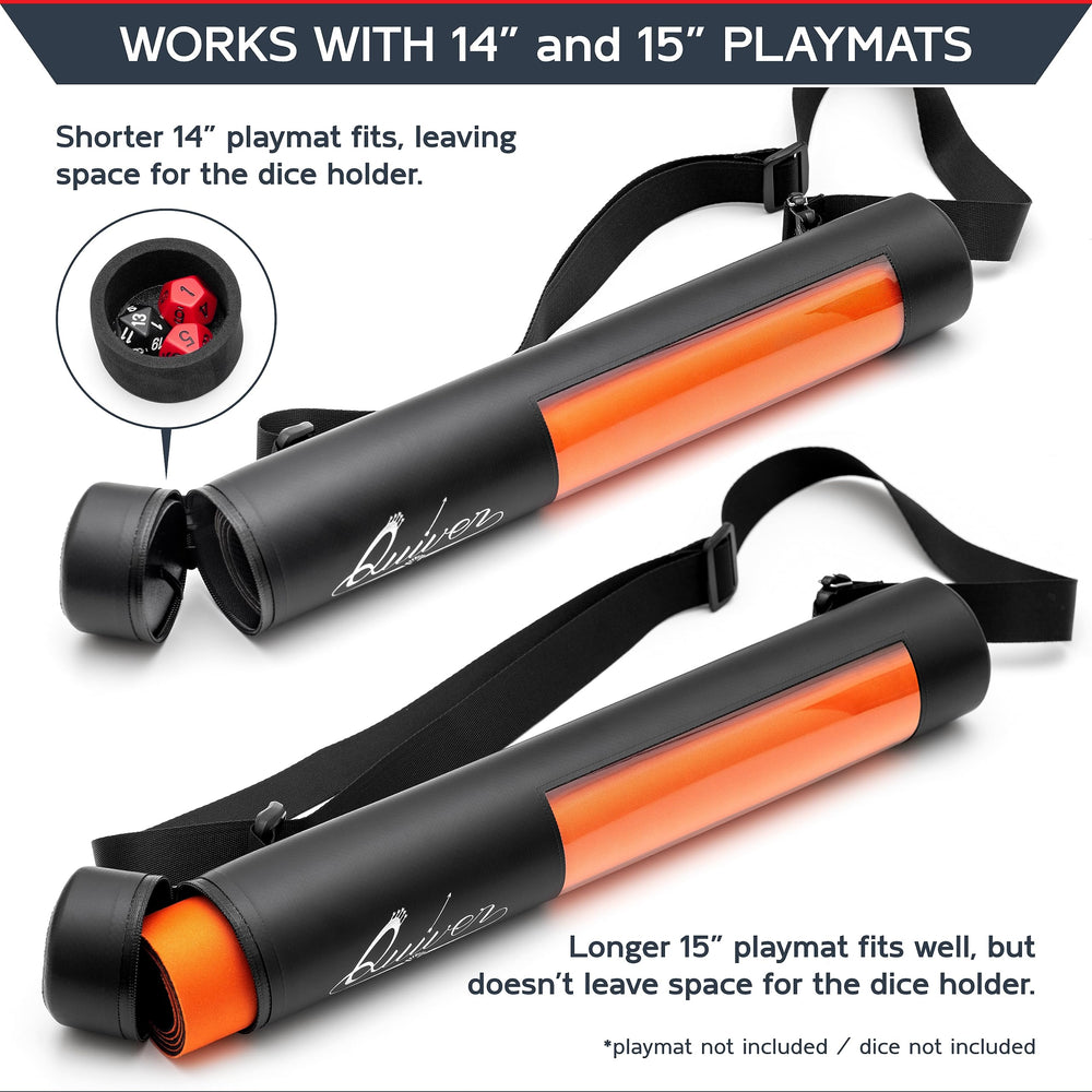 Quiver Time Orion Playmat Tube features a see-through window for fast content checks.