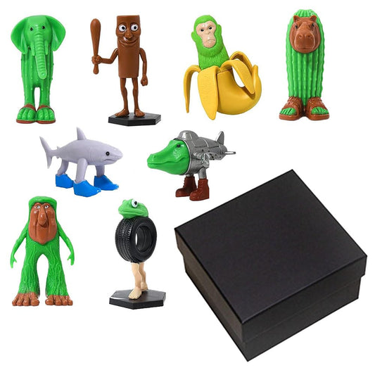 Quivva brainrot Tralalero figure with display base enhances desk decor.