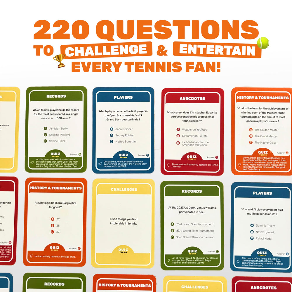 Quiz Tennis enthusiast-designed box, authentic vibe for fans.