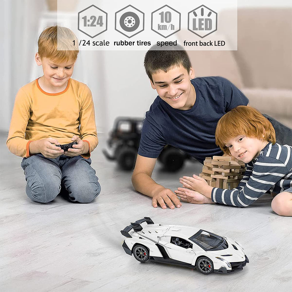 QUN FENG Veneno RC car headlights glow during motion for added realism