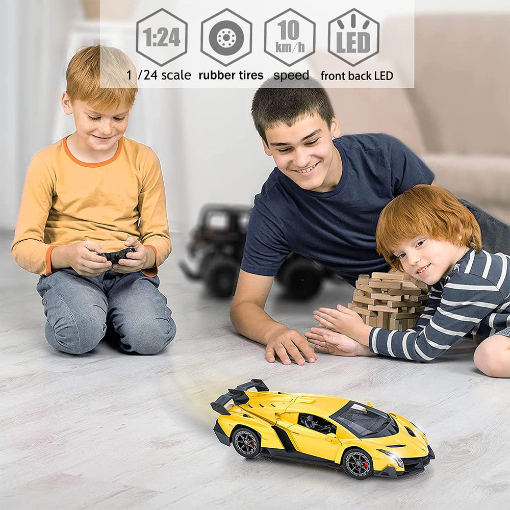 QUN FENG Lamborghini Veneno RC Car wheels detail for realistic handling