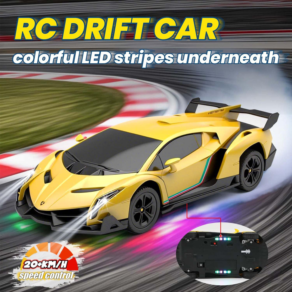 QUN XING Lambo Veneno LED lights illuminate night driving and realism