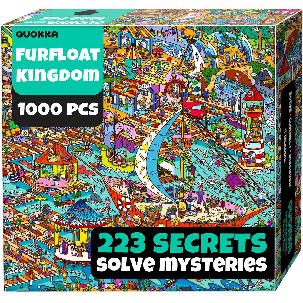QUOKKA 1000 piece puzzle depicting docks and harbor for immersive, mindful puzzle sessions