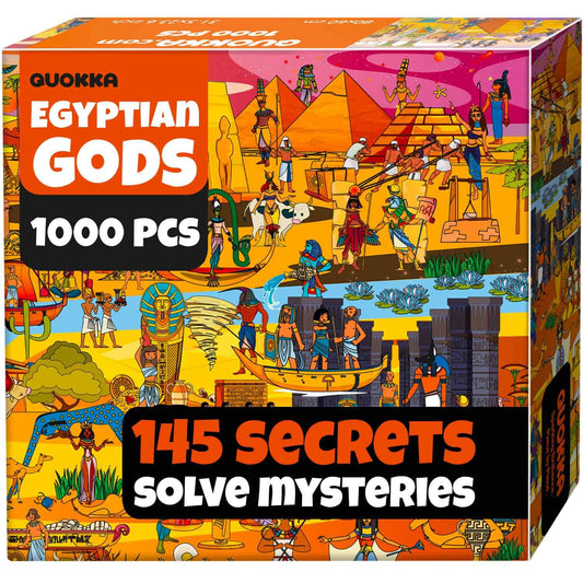 QUOKKA 1000-piece puzzle of Egyptian gods cover, ideal for mindful evenings