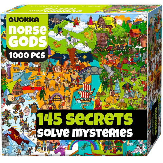 Quokka 1000-piece Norse gods puzzle for mindful, immersive evenings.