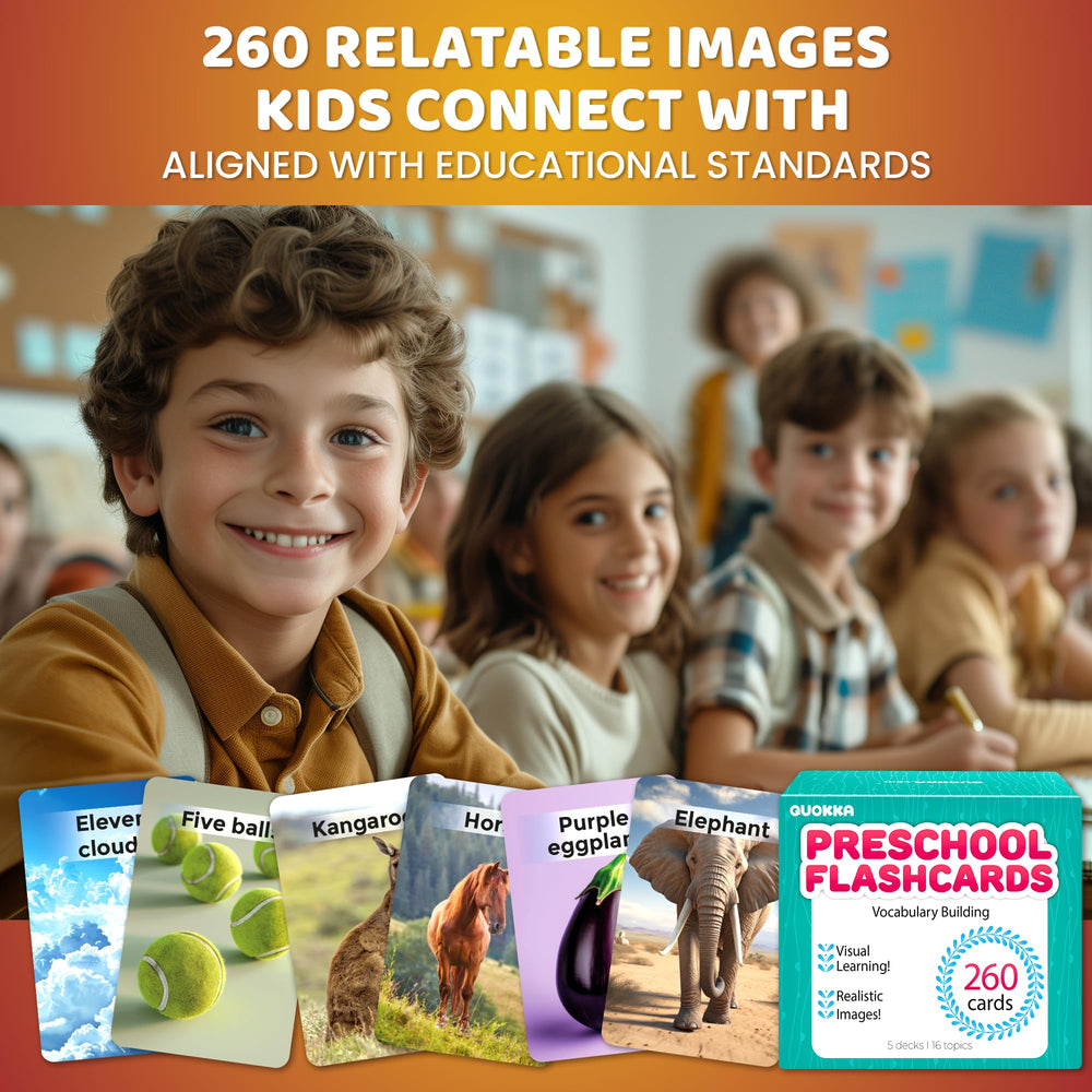 QUOKKA 260 flash cards color-coded system speeds sorting and classroom organization.