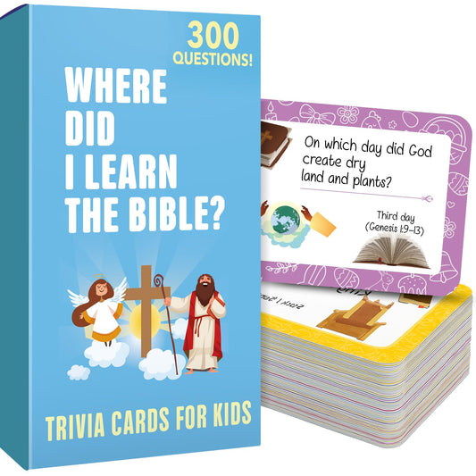 QUOKKA 300 question-side Bible trivia cards spark kid curiosity during study.