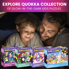 QUOKKA glow puzzle gift set: magical night-time gift for boys and girls.