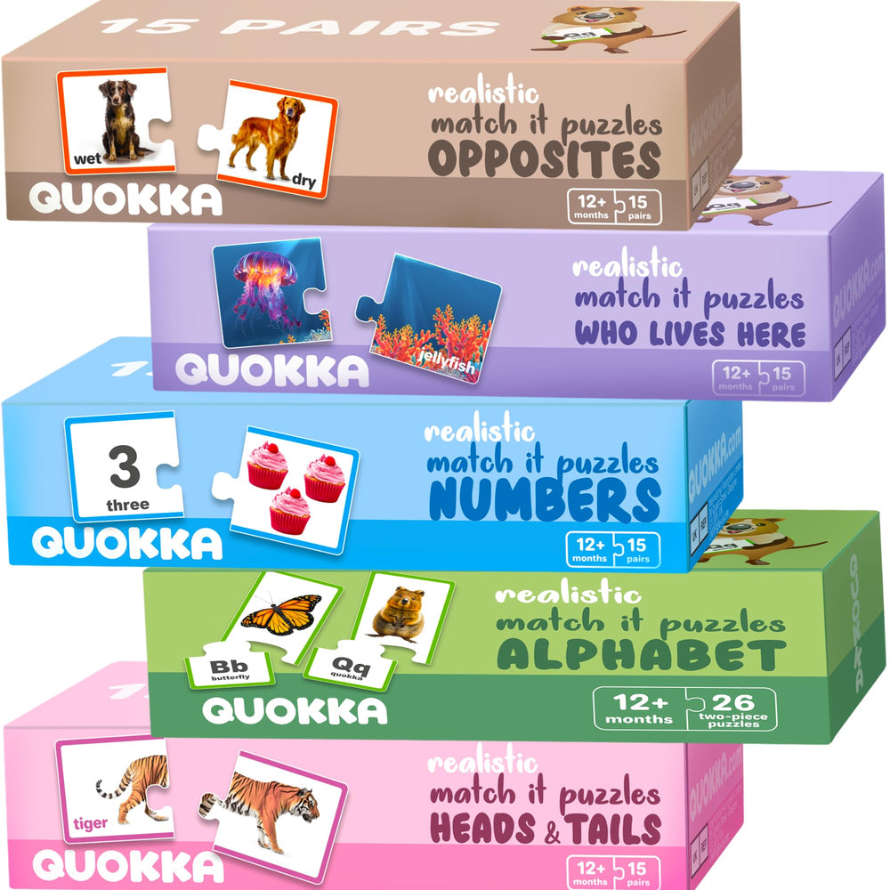 QUOKKA 5X Megaset animal puzzles for toddlers support early recognition and naming of animals