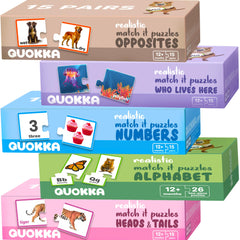 QUOKKA 5X Megaset animal puzzles for toddlers support early recognition and naming of animals