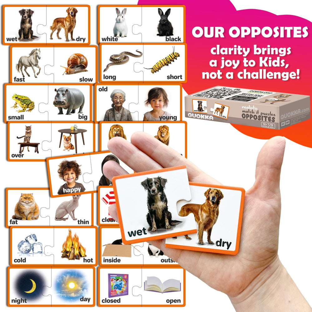 QUOKKA 5X Megaset opposites puzzles introduce basic concepts through matching tasks