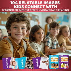 QUOKKA action verbs flash cards with realistic images for practical language practice