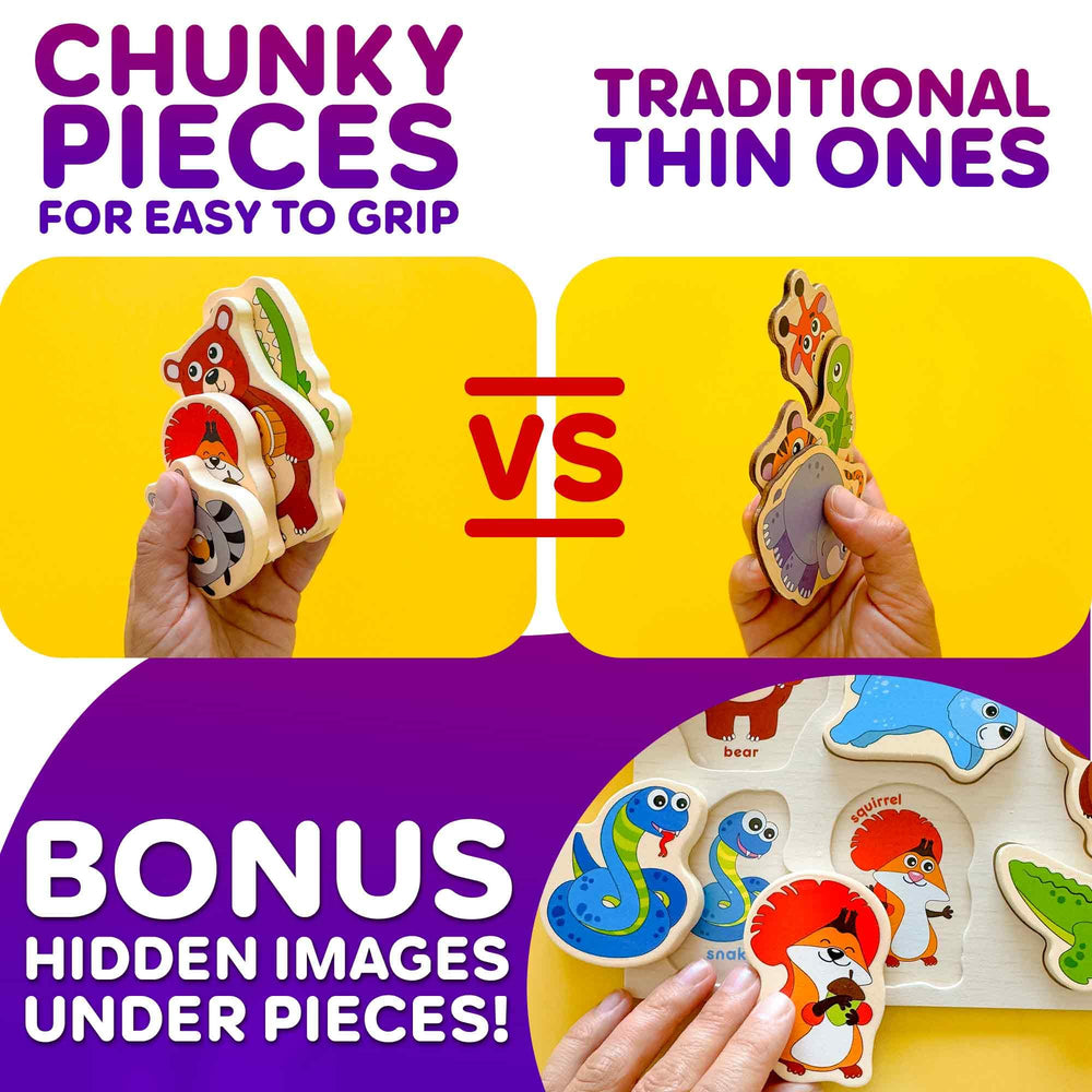 QUOKKA animal puzzles jumbo pieces support confident grasp and hands-on learning