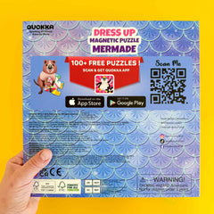 Compact packaging with QUOKKA dress-up set for easy storage and portability.