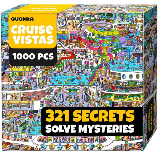 QUOKKA cruise vistas box front, premium packaging ideal for gifting puzzle lovers.