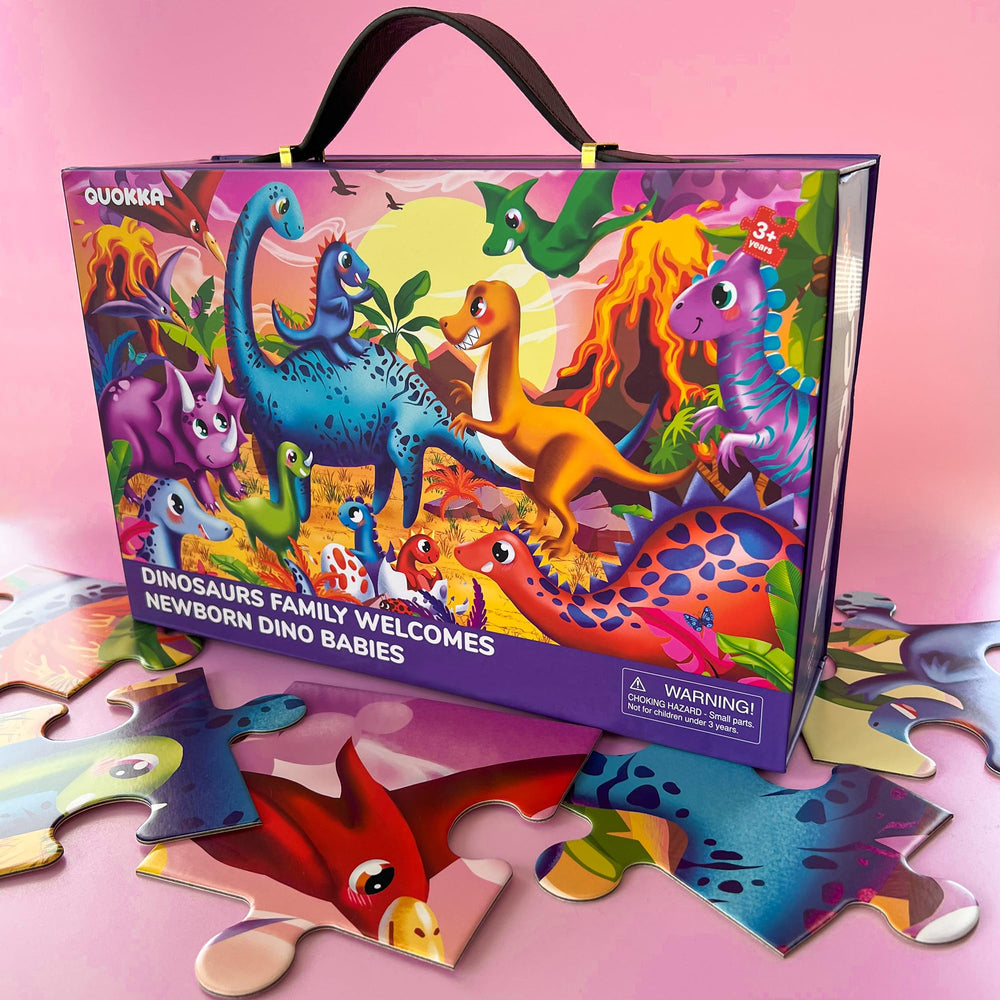 QUOKKA dinosaur scene artwork captivates kids with vivid colors and details