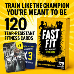 QUOKKA Fast Fit Hero Mode card back shows target detail for accurate reps