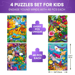 QUOKKA four-pack toddler puzzles Amazon rainforest for early geography awareness and focus