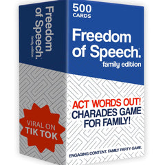 QUOKKA Freedom of Speech card game cover shown, ideal for family game night