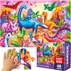 QUOKKA giant floor puzzle hero image promotes imaginative play with a dinosaur scene