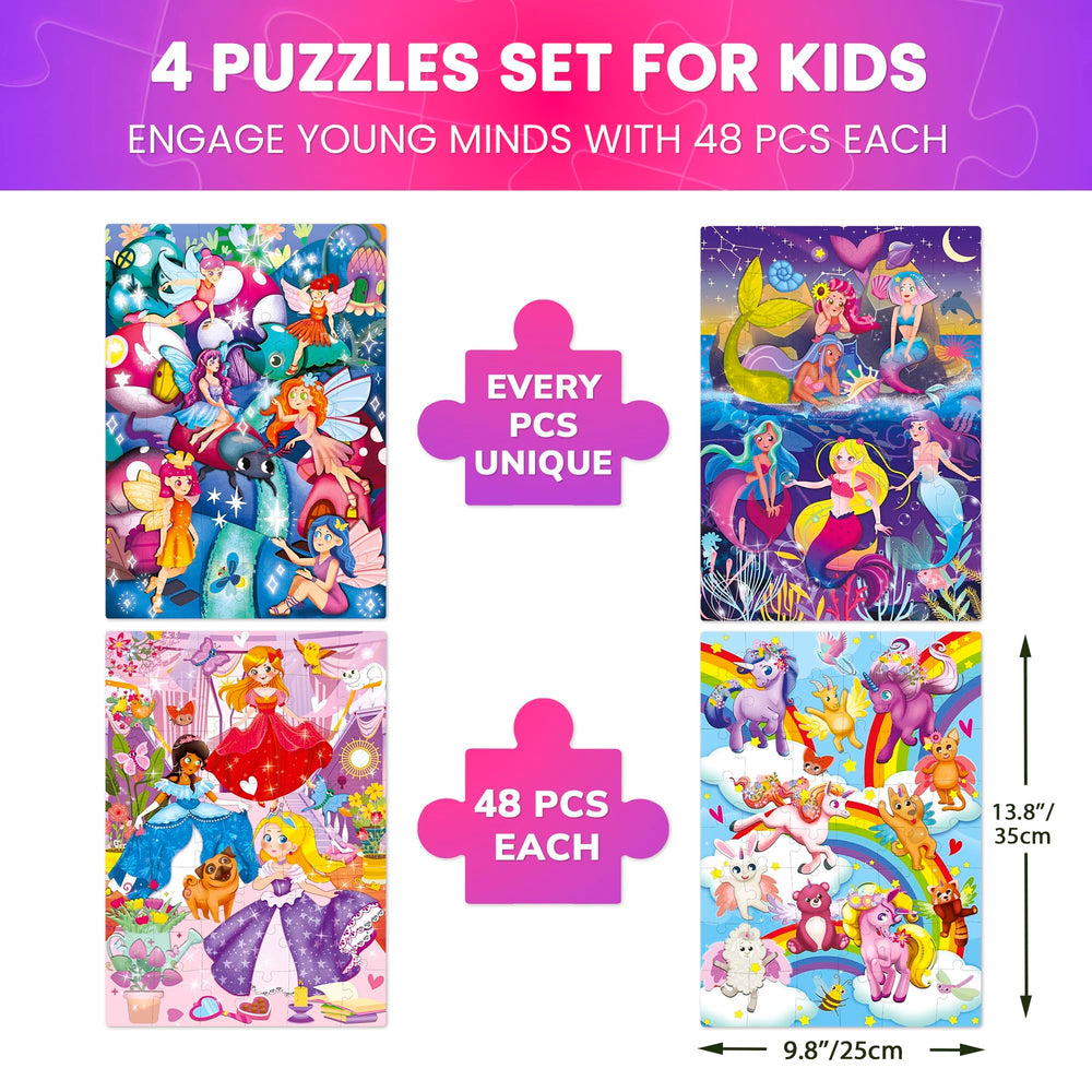 QUOKKA four-pack puzzles with irregular shapes encourage self-correcting play.
