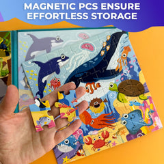 QUOKKA magnetic puzzles display colorful animal pieces to improve focus