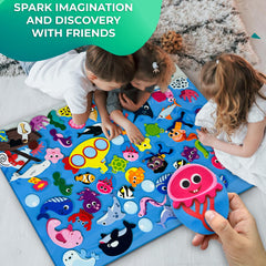 QUOKKA Ocean Felt Board self-adhesive pieces stay in place during activities.