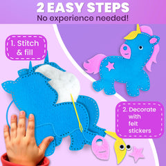 QUOKKA pre-cut holes, plastic needles, and safety scissors enable safe sewing.