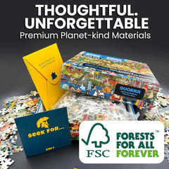 QUOKKA assembling scene emphasizes mindful focus during puzzle time.