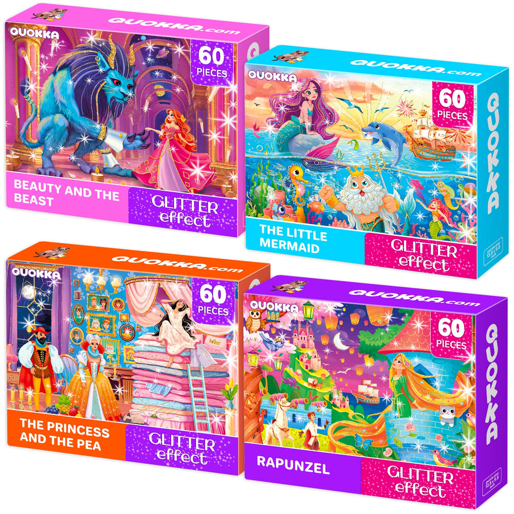 QUOKKA puzzle Beauty and the Beast image shows shimmering colors for imaginative play.